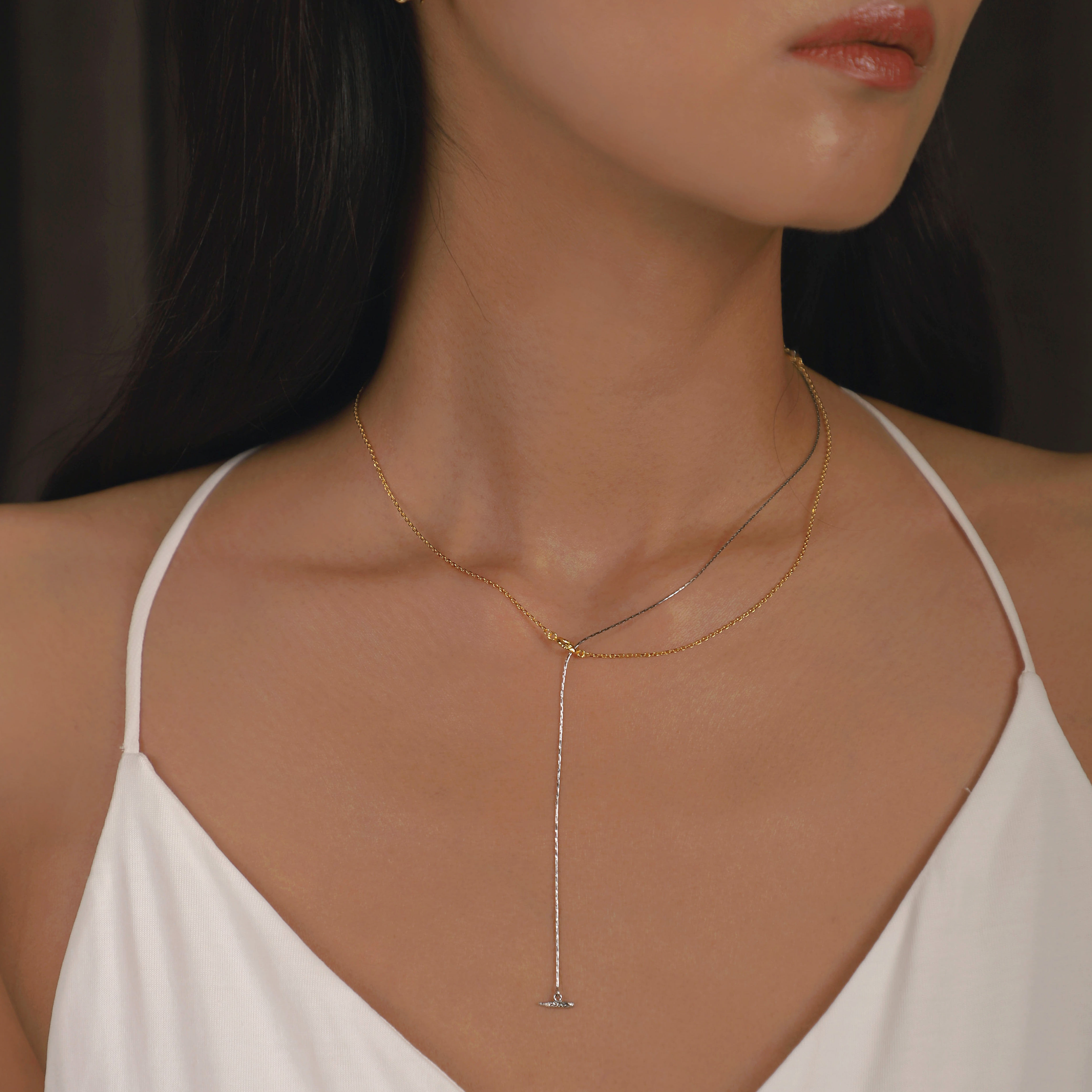 Two Toned Drop Necklace